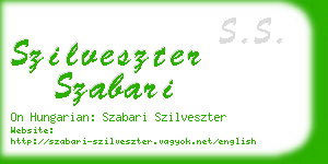 szilveszter szabari business card